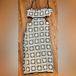 Elegant Black and White Patterned Dress